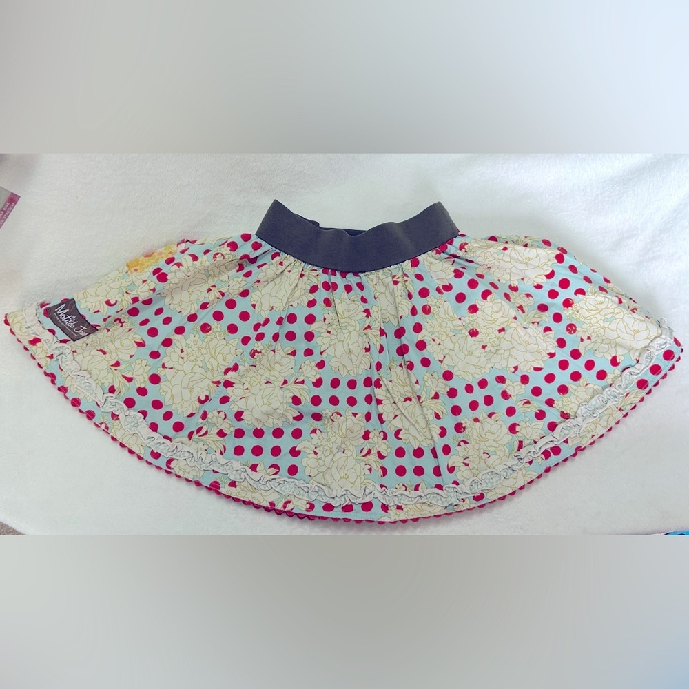 Matilda Jane girls size 6 Colorful Polka Dot floral Seredipity Skirt - Picture 2 of 5